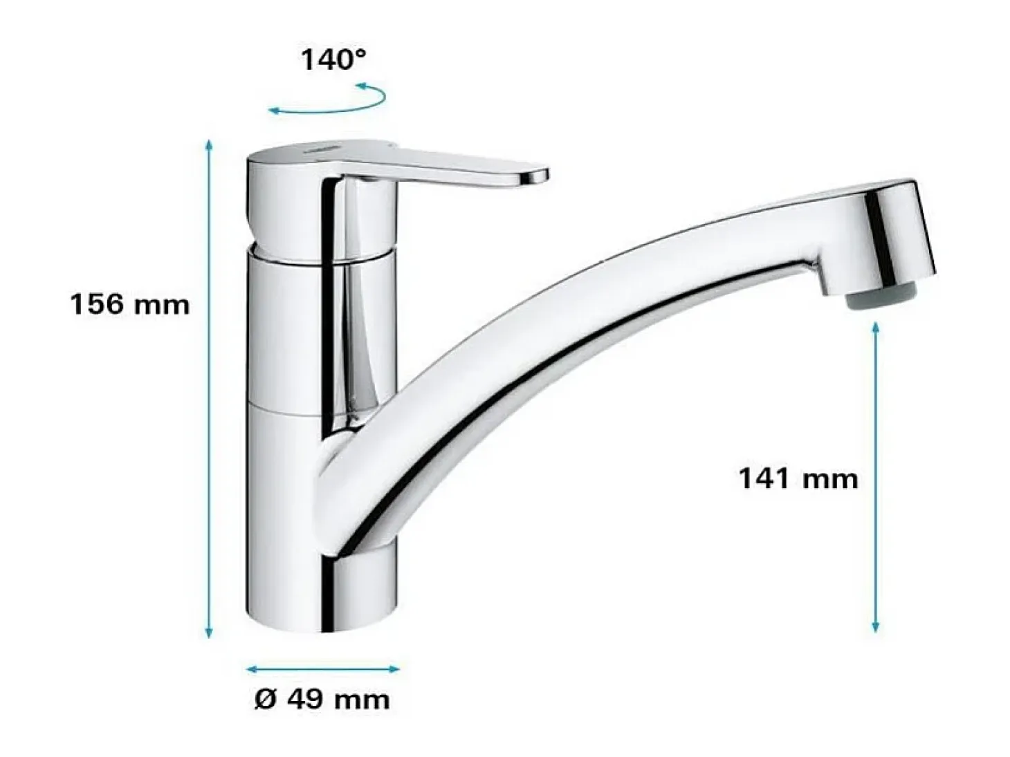 GROHE Start Eco Quickfix grifo de cocina con caño bajo