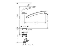 HANSGROHE Focus M41 160 grifo de cocina cromado