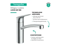 HANSGROHE Logis M31 160 grifo de cocina cromado
