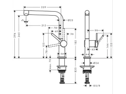 HANSGROHE Talis M54 270 grifo de cocina negro mate