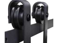 Herraje para puerta corredera negro 200x0.6x4 cm HOMCOM