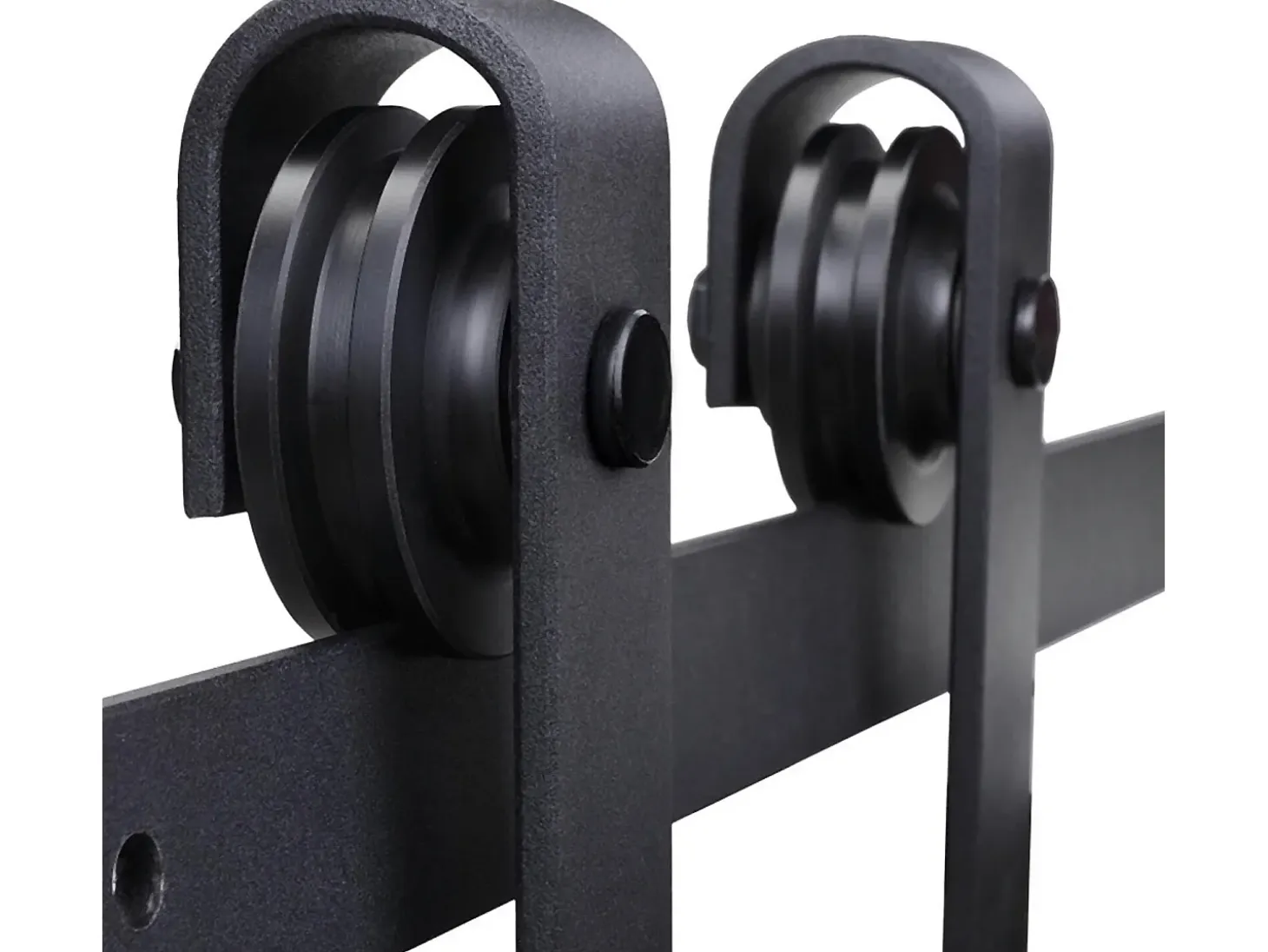 Herraje para puerta corredera negro 200x0.6x4 cm HOMCOM