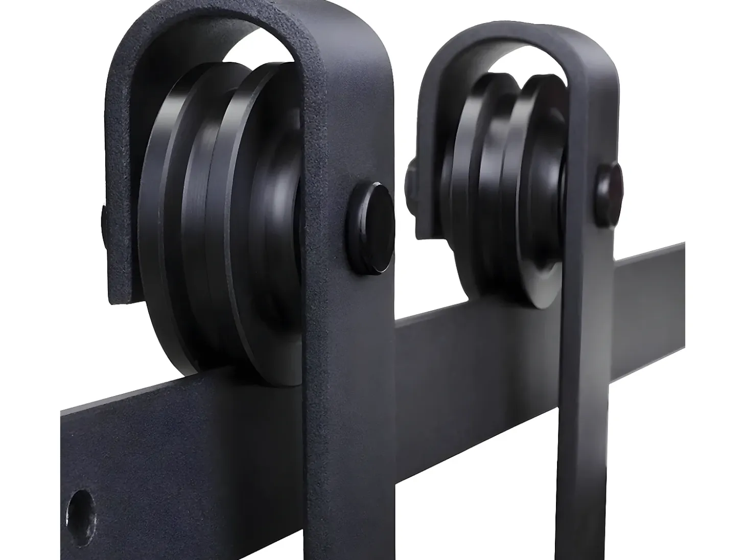 Herraje para puerta corredera negro 200x0.6x4 cm HOMCOM