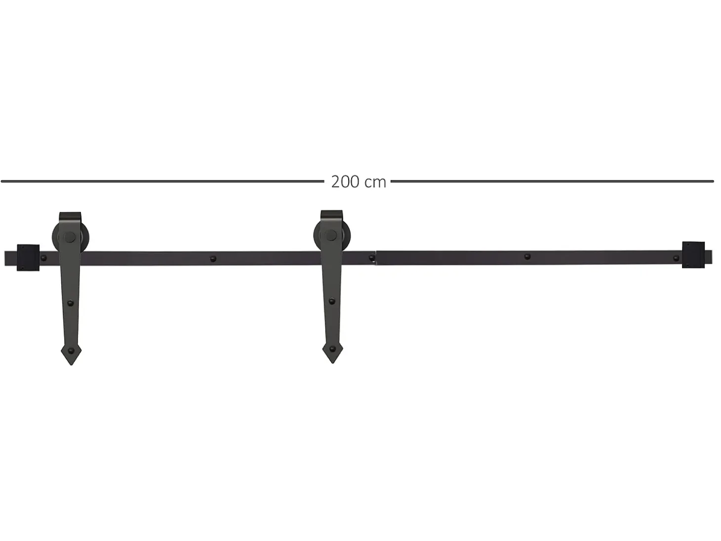 Herraje para puerta corredera negro 200x0.6x4 cm HOMCOM