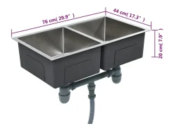 Hicksville Fregadero de cocina hecho a mano acero inoxidable