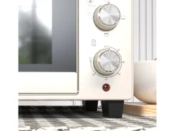 Horno de sobremesa Alec Homcom 1400W 21L 3 modos + temporizador crema 46 cm