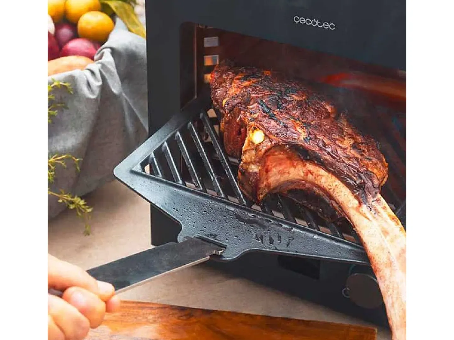 Horno eléctrico Cecotec Txuletaco 8000 Inferno 2200W 850ºC negro 47x47,5x41 cm