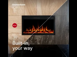 Insert eléctrico INFINITY para chimenea eléctrica - fuego premium - empotrada - 66x14x50 cm - chimenea LED con calefacción 750/1500 W