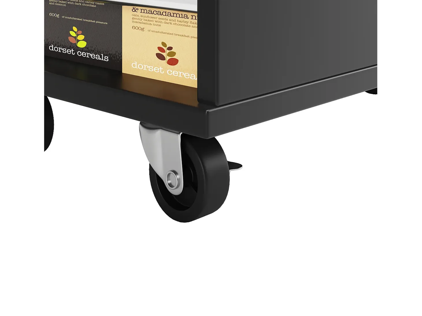 Isla central de cocina - carrito con ruedas y plancha extensible - 2 cajones y 1 puerta - Negro