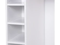 Isla central de cocina con 6 cajones y 4 estantes de MDF - Natural y Blanco - POMARELA