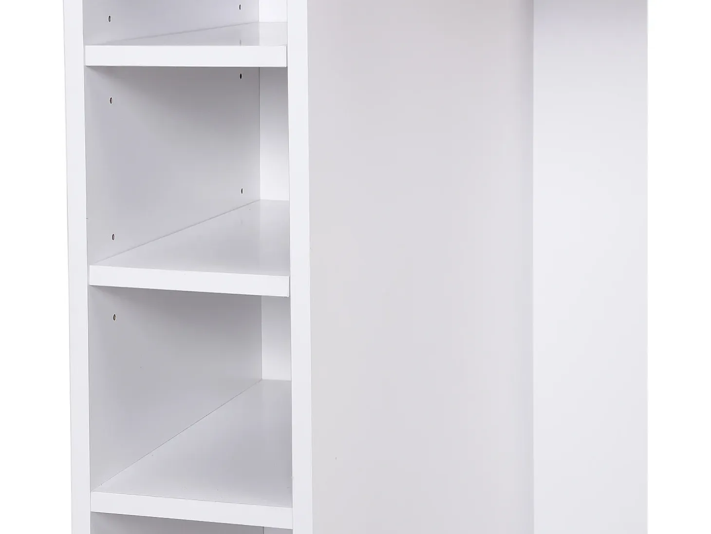 Isla central de cocina con 6 cajones y 4 estantes de MDF - Natural y Blanco - POMARELA