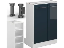 Isla de cocina azul oscuro alto brillo 90x60x82 fame-line