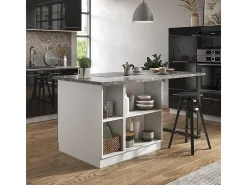 Isla de cocina antracita brillo intenso/blanco 90x60x82 fame-line