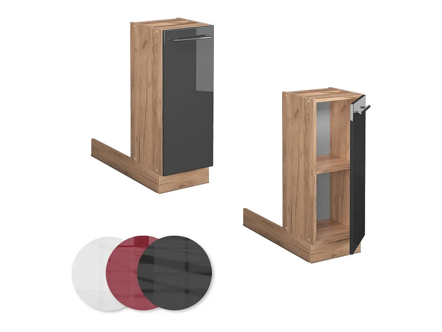 Isla de cocina antracita alto brillo 30x70x82 fame-line