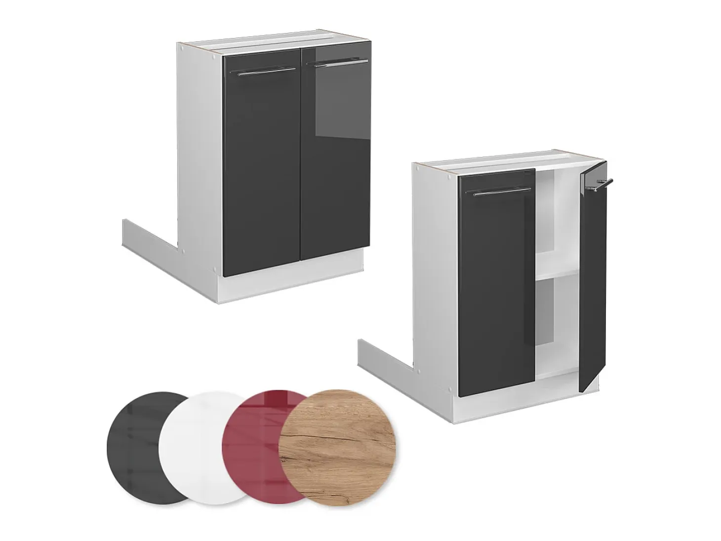 Isla de cocina antracita alto brillo 60x30x82 fame-line