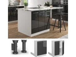Isla de cocina antracita alto brillo 60x30x82 fame-line