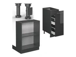 Isla de cocina antracita alto brillo 90x60x82 fame-line