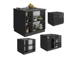 Isla de cocina antracita alto brillo 90x60x82 fame-line