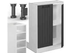 Isla de cocina antracita casa de campo/blanco 90x60x82 fame-line