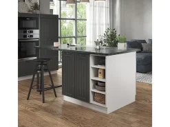Isla de cocina antracita casa de campo/blanco 90x60x82 fame-line