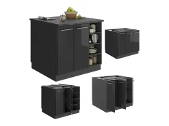 Isla de cocina antracita alto brillo 90x60x82 fame-line
