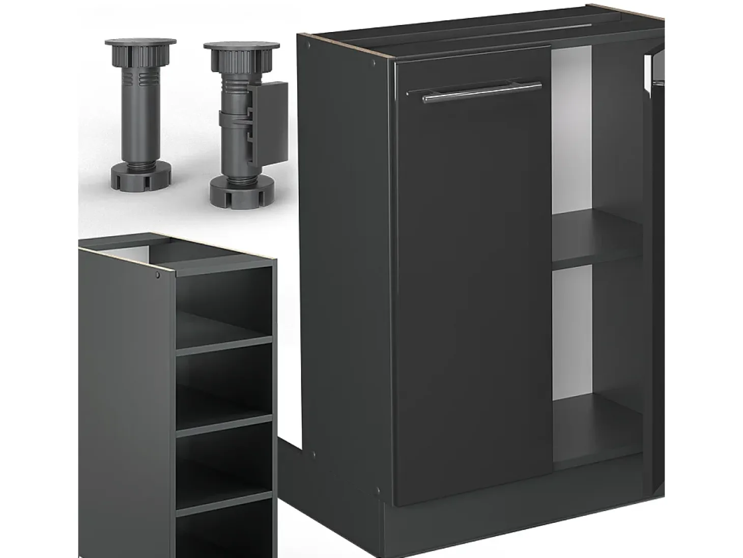 Isla de cocina antracita alto brillo 90x60x82 fame-line