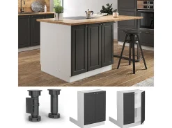 Isla de cocina antracita-oro landhaus 60x30x82 fame-line
