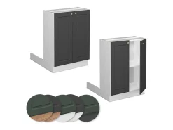 Isla de cocina antracita-oro landhaus 60x30x82 fame-line