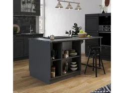 Isla de cocina antracita-oro landhaus 90x60x82 fame-line