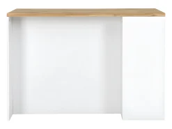 Isla de cocina atemporal - MDF - 130 cm de largo - Blanco y Natural - MEILI