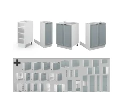 Isla de cocina azul claro-gris 90x60x82 fame-line