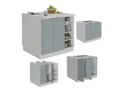 Isla de cocina azul claro-gris 90x60x82 fame-line