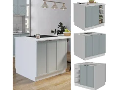 Isla de cocina azul claro-gris 90x60x82 fame-line