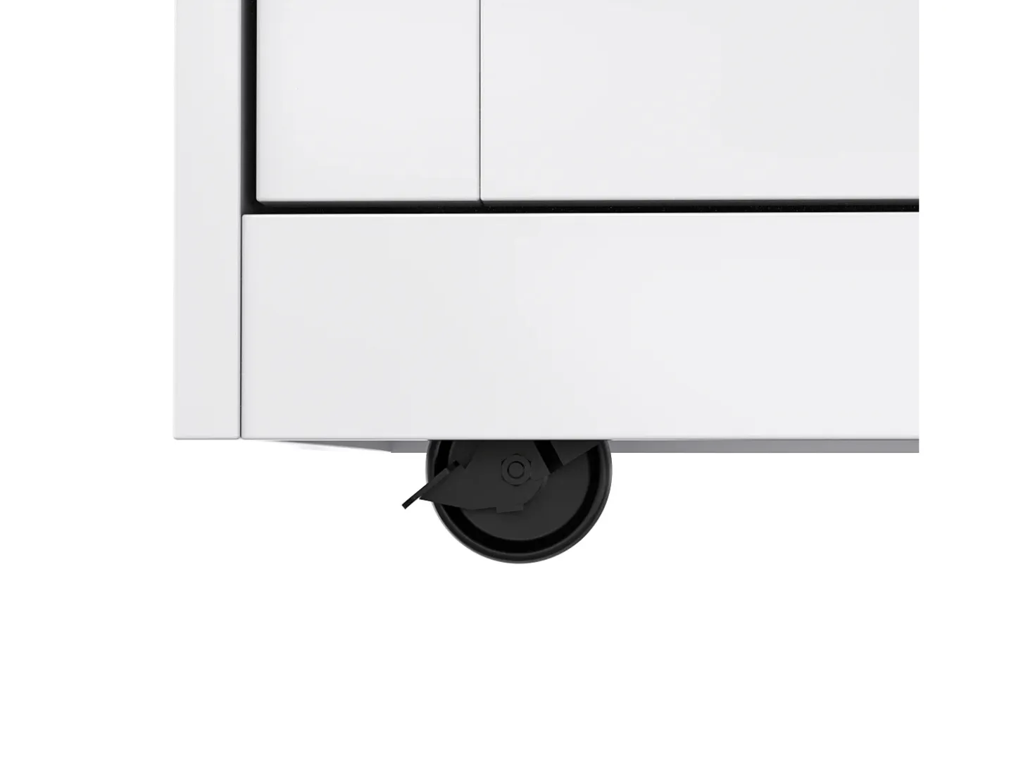 Isla de cocina blanca - Isla de cocina con ruedas y patas de madera - Encimera abatible - 2 cajones 4 puertas