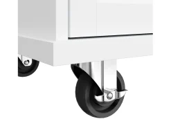 Isla de cocina blanca de 5 cajones - Carrito de cocina de 1 puerta con 3 compartimentos abiertos - Especiero y toallero