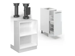 Isla de cocina blanco alto brillo/blanco 90x60x82 fame-line