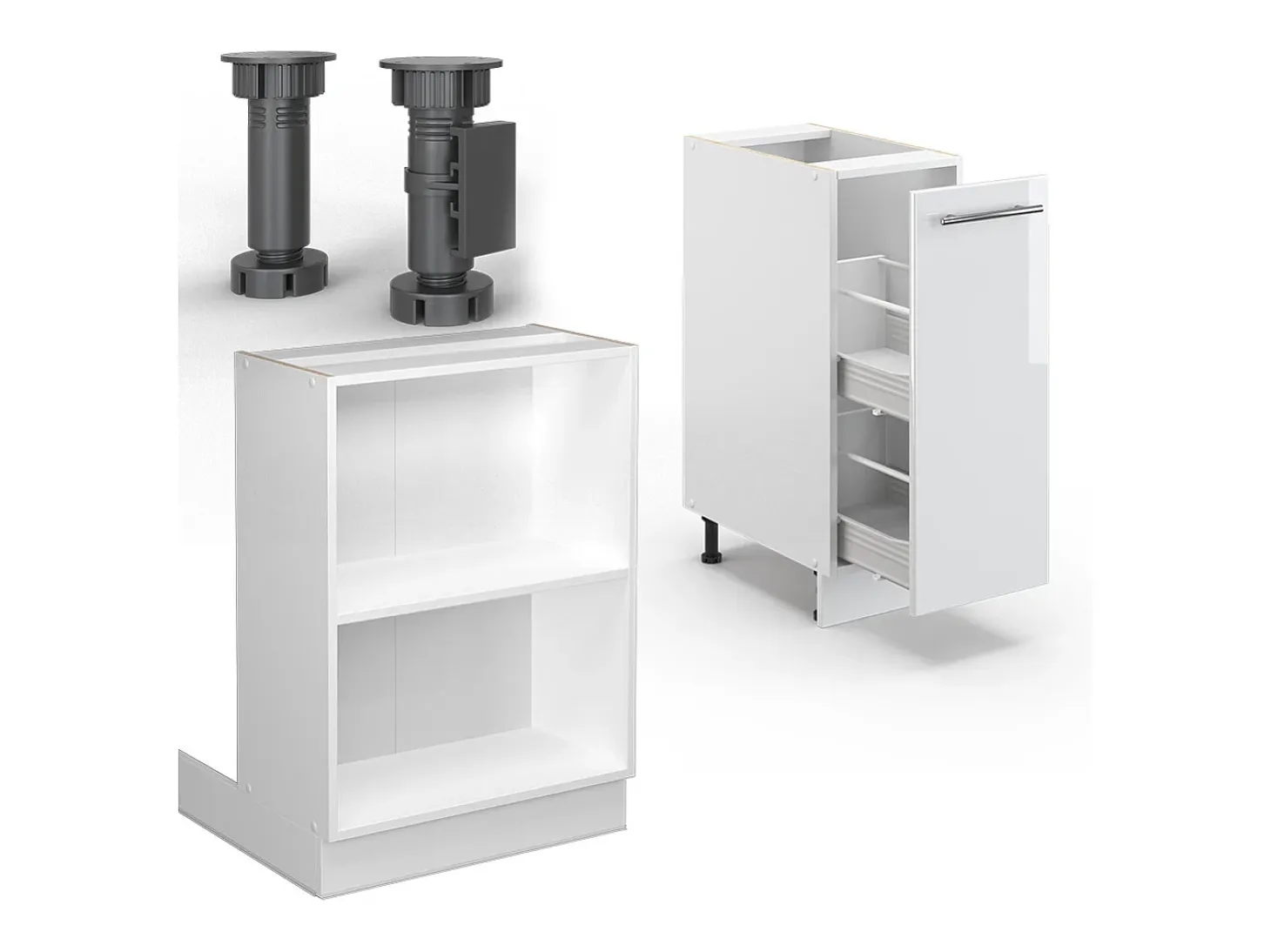 Isla de cocina blanco alto brillo/blanco 90x60x82 fame-line