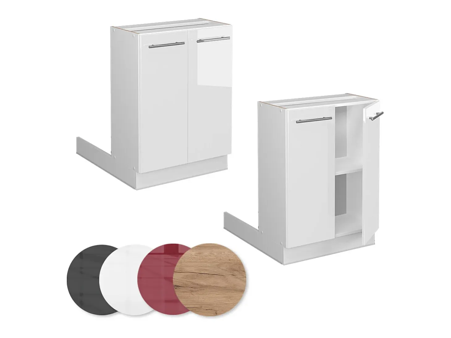 Isla de cocina blanco alto brillo 60x30x82 fame-line
