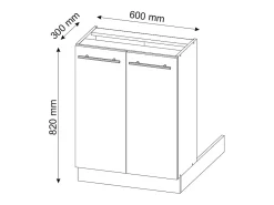 Isla de cocina blanco alto brillo 60x30x82 fame-line