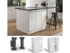 Isla de cocina blanco alto brillo 60x30x82 fame-line