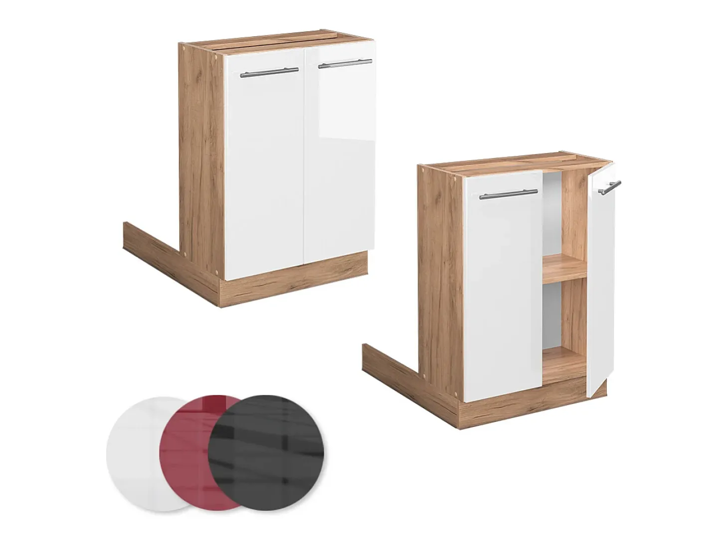 Isla de cocina blanco alto brillo 60x30x82 fame-line