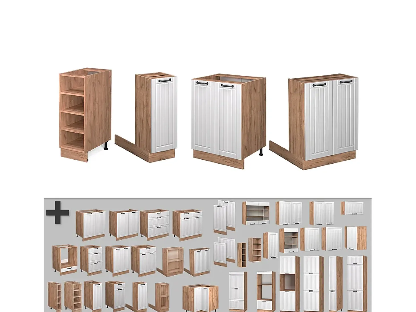 Isla de cocina blanco casa de campo 90x60x82 fame-line