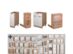 Isla de cocina blanco casa de campo 90x60x82 fame-line