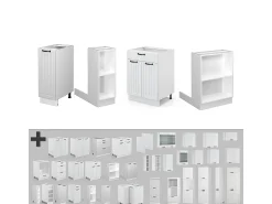 Isla de cocina casa de campo blanca/blanca 90x60x82 fame-line