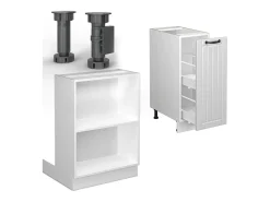 Isla de cocina casa de campo blanca/blanca 90x60x82 fame-line