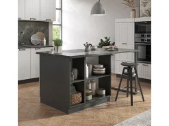 Isla de cocina casa de campo blanca/antracita 90x60x82 fame-line