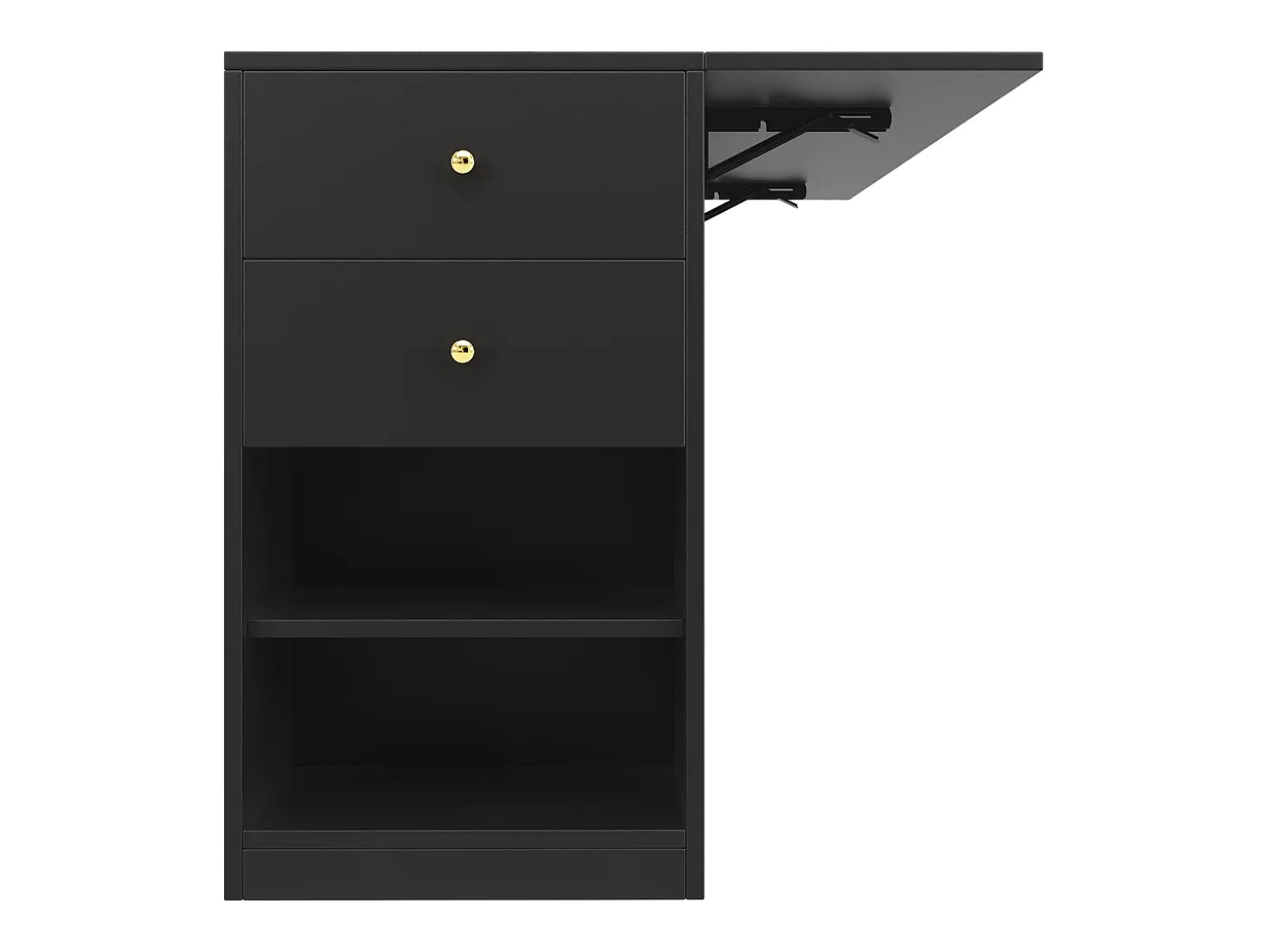 Isla de cocina con 2 cajones y 3 puertas - Negro