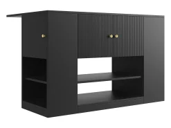 Isla de cocina con 2 cajones y 3 puertas - Negro