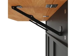 Isla de cocina con 8 cajones - Carro con ruedas y tapa abatible - Negro