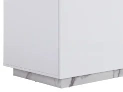 Isla de cocina con 2 puertas y 1 estante de MDF - Efecto mármol blanco - CORELINA